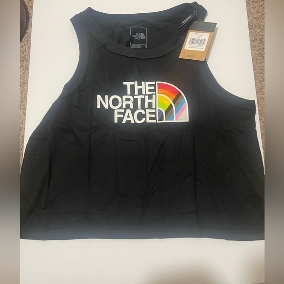 NWT The North Face Womens L Pride‎ Rainbow 100% Cotton Tank Top Sleeveless Black - Picture 1 of 4